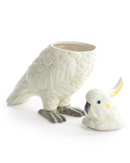 Stoneware Parrot Jar  2 Colours