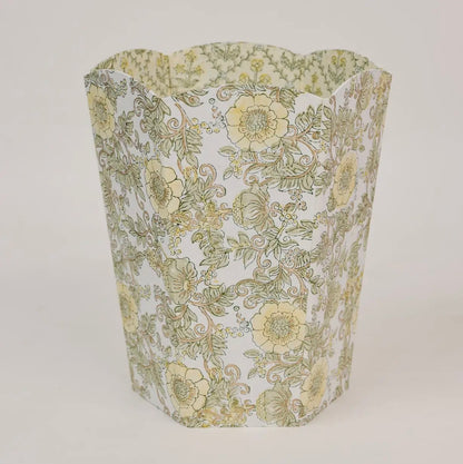 Buttermilk Blockprinted Waste Paper Bin