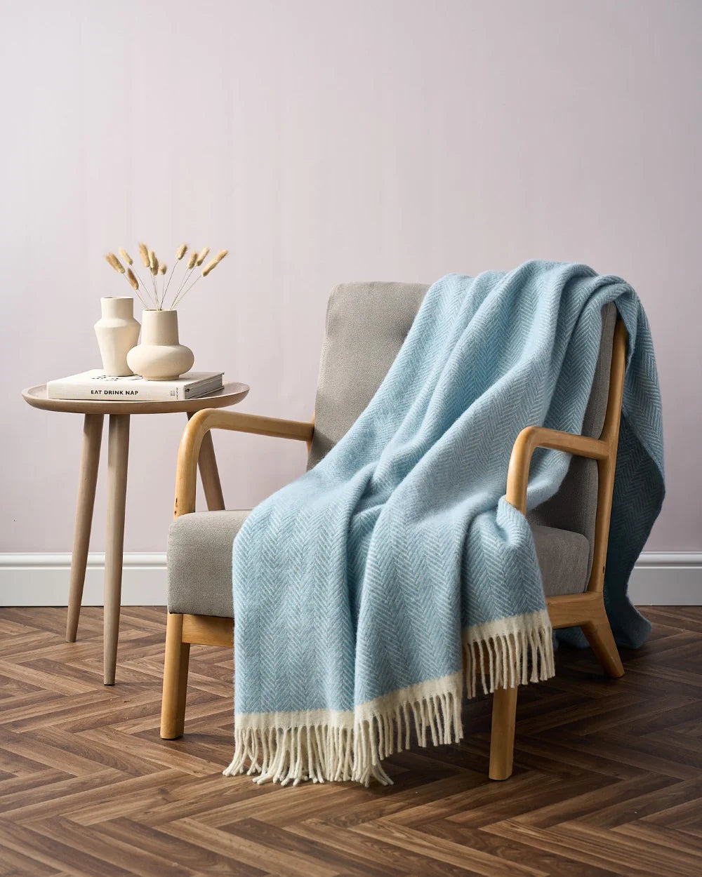 Harbour Blue Woollen Blanket 3 Sizes