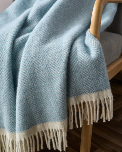 Harbour Blue Woollen Blanket 3 Sizes