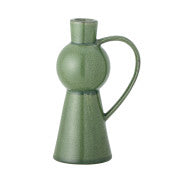 Green Stoneware Candle Holder   2 Sizes