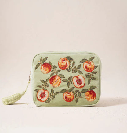 Elizabeth Scarlett Green Summer Peach Wash Bag