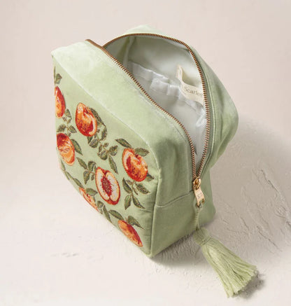 Elizabeth Scarlett Green Summer Peach Wash Bag