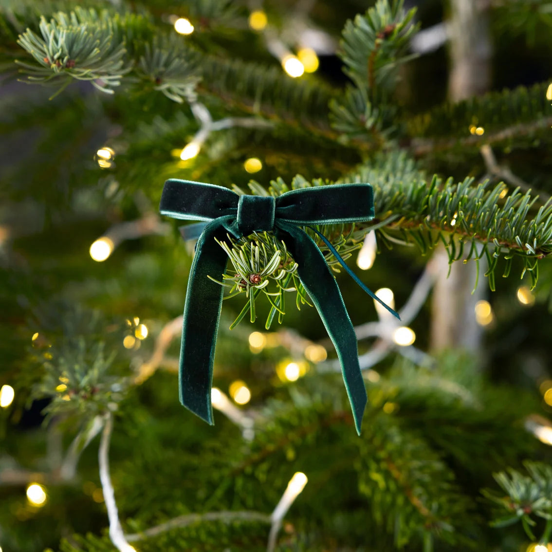 Christmas Green Velvet Tie On Bows