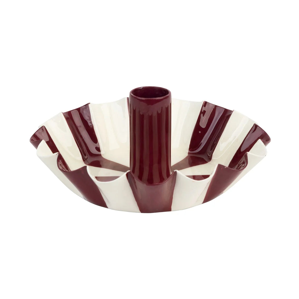 Christmas Stripe Enamel Candleholder