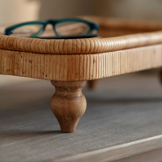 Rattan Footed Tray