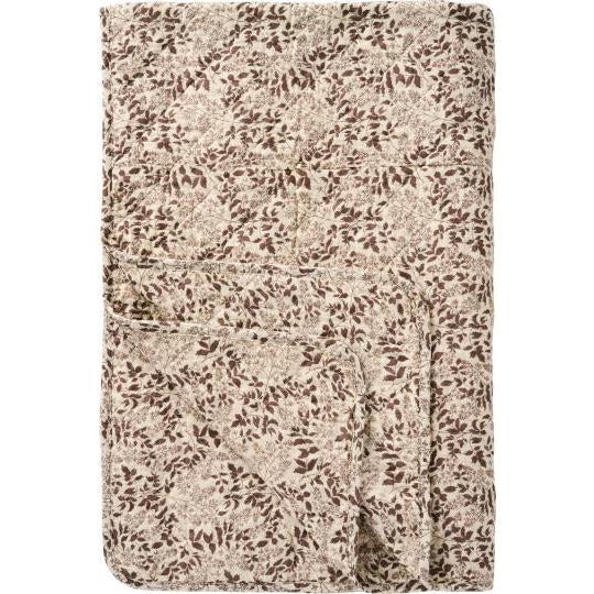 Brown Leaf Print Sofa Quilt