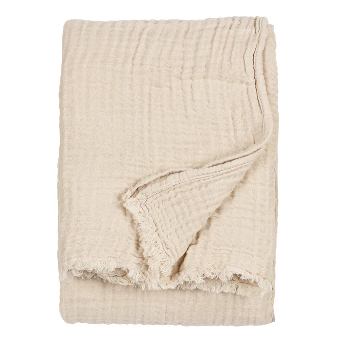 Natural Muslin Cotton Throw