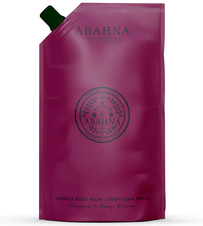 Abahna Hand & Body Wash Refill 1 Litre Frangipani & Orange Blossom