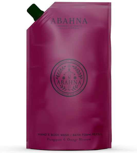 Abahna Hand & Body Wash Refill 1 Litre Frangipani & Orange Blossom