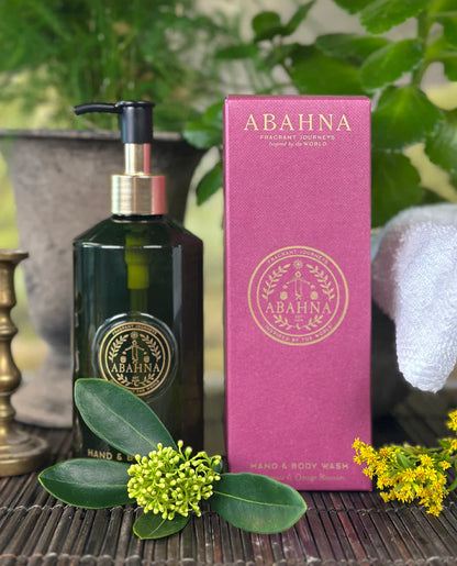 Abahna Hand & Body Wash.  Frangipani & Orange Blossom