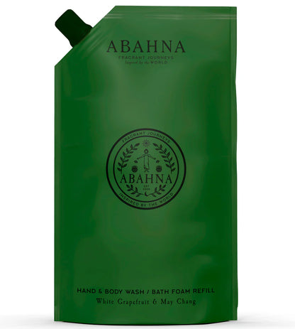 Abahna Hand & Body Wash Refill 1 Litre.  White Grapefruit & May Chang
