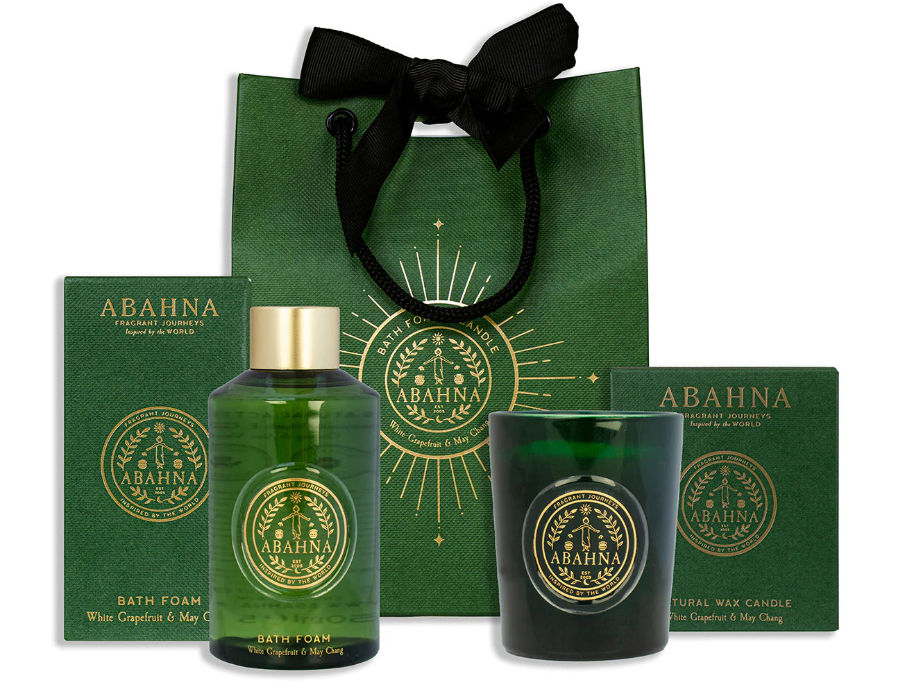 Abahna Bathe By Candlelight Gift Set. White Grapefruit & May Chang
