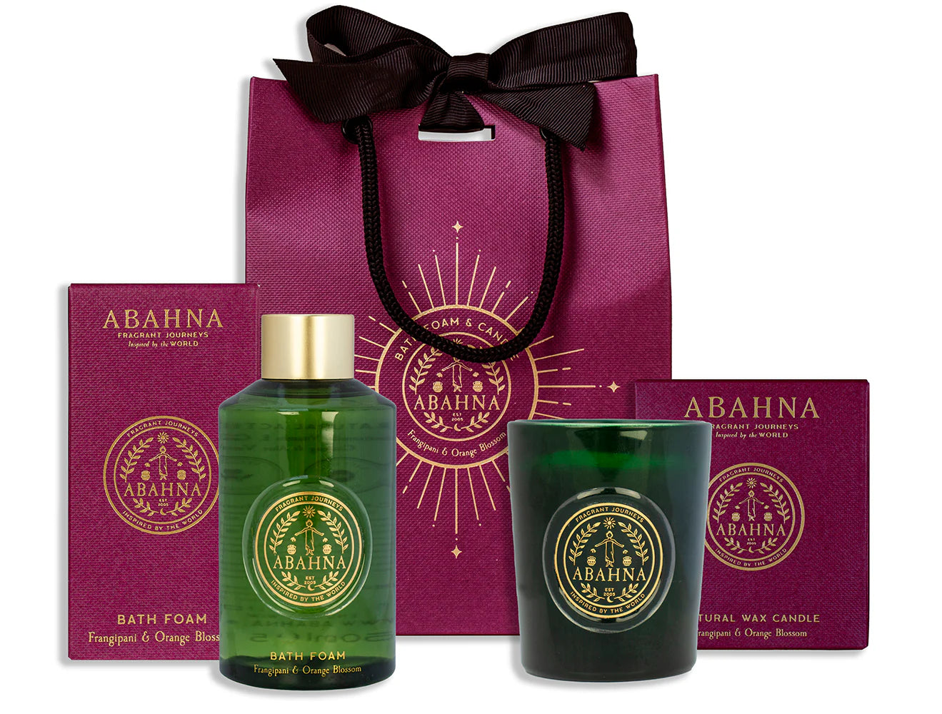 Abahna Bathe By Candlelight Gift Set. Frangipani & Orange Blossom