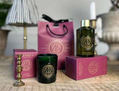Abahna Bathe By Candlelight Gift Set. Frangipani & Orange Blossom