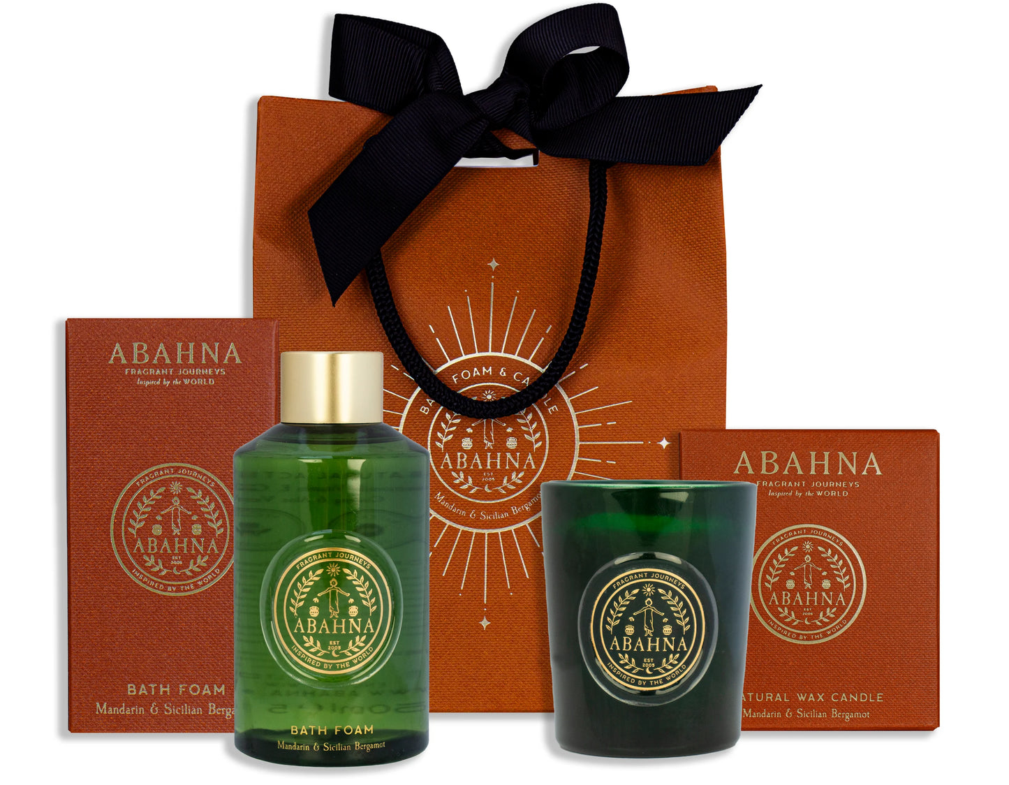 Abahna Bathe By Candlelight Gift Set. Mandarin & Sicilian Bergamot