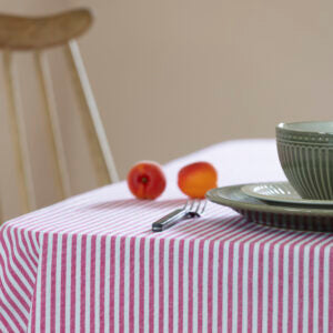 Pink Stripe Tablecloth & Napkins