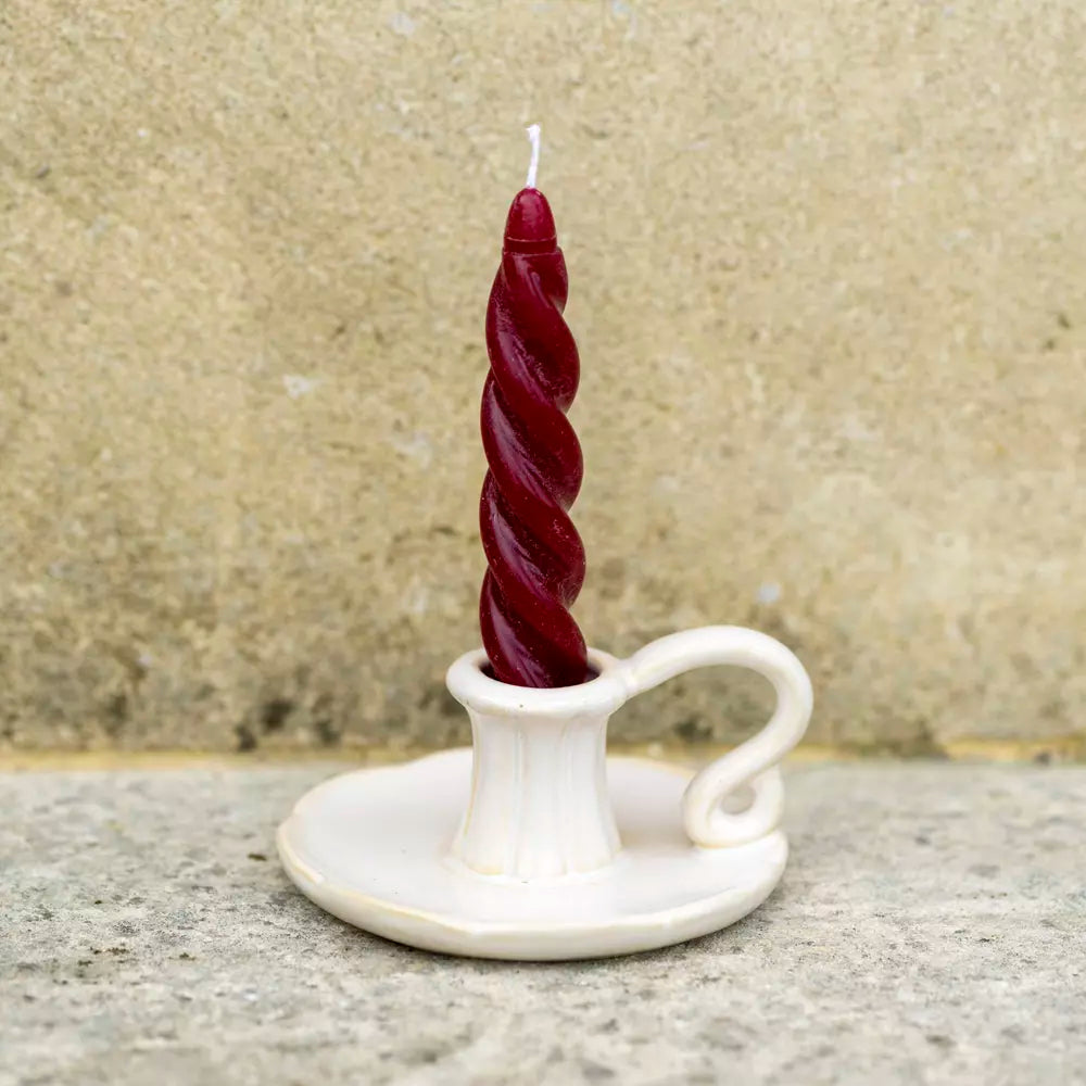Natural Stoneware Candle Holder 2 Designs