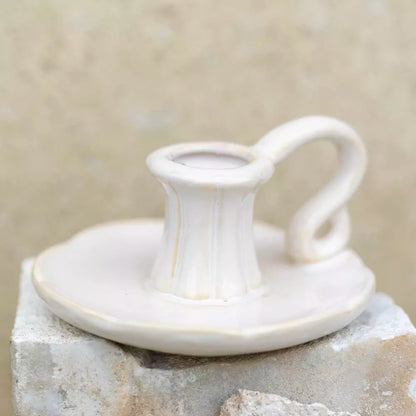 Natural Stoneware Candle Holder 2 Designs