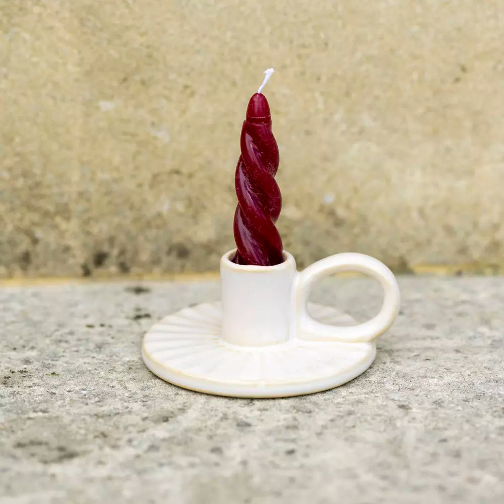 Natural Stoneware Candle Holder 2 Designs