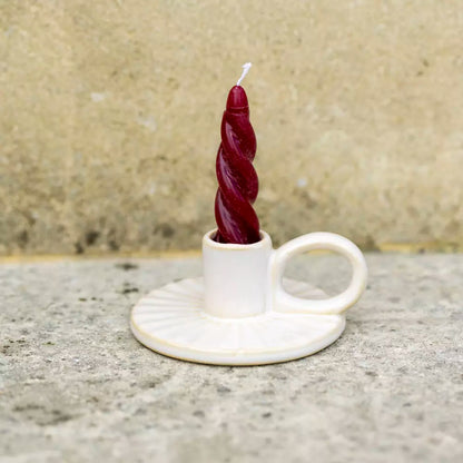 Natural Stoneware Candle Holder 2 Designs