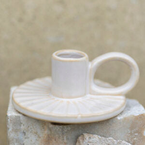 Natural Stoneware Candle Holder 2 Designs