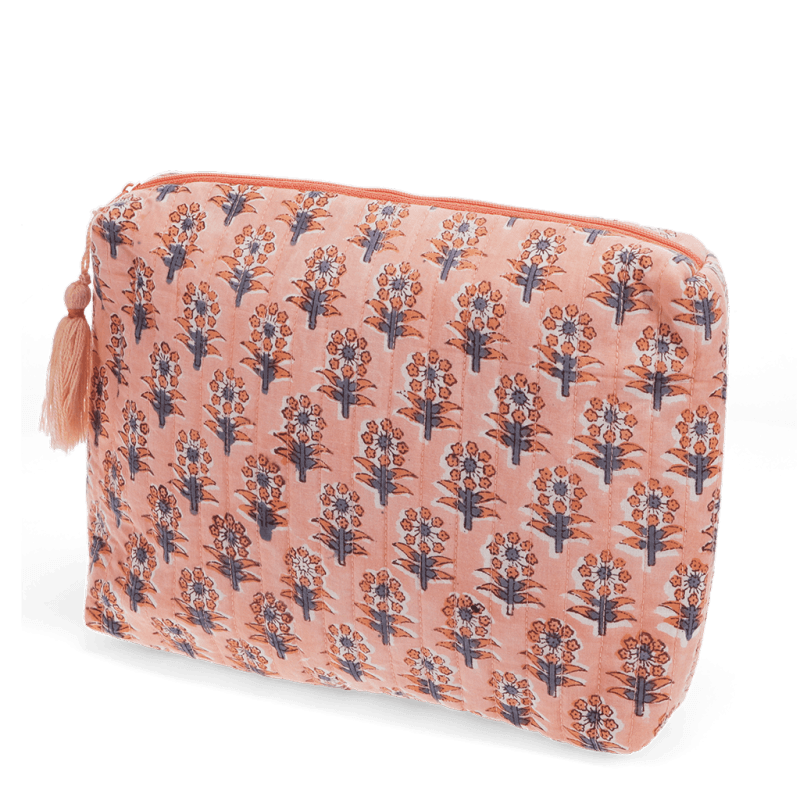 Peach Floral Bag Set