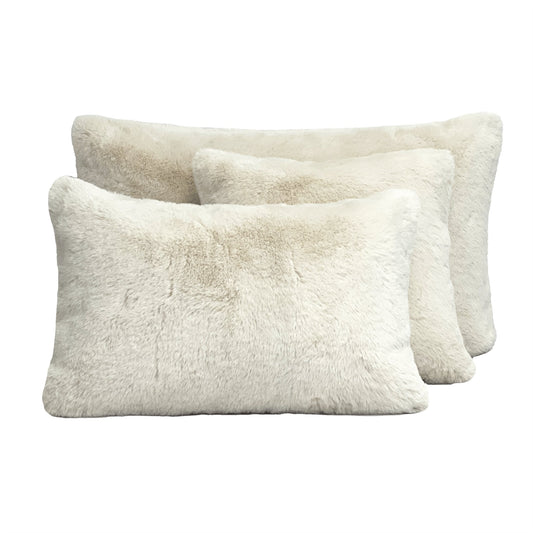 Ivory Faux Fur Cushion