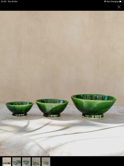 Souk Tazzeka Green Bowls  3 Sizes