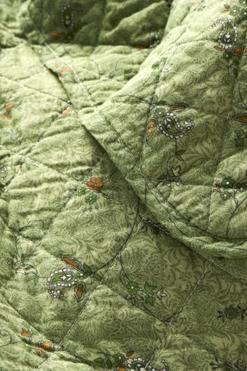 Green Floral Sofa Quilt