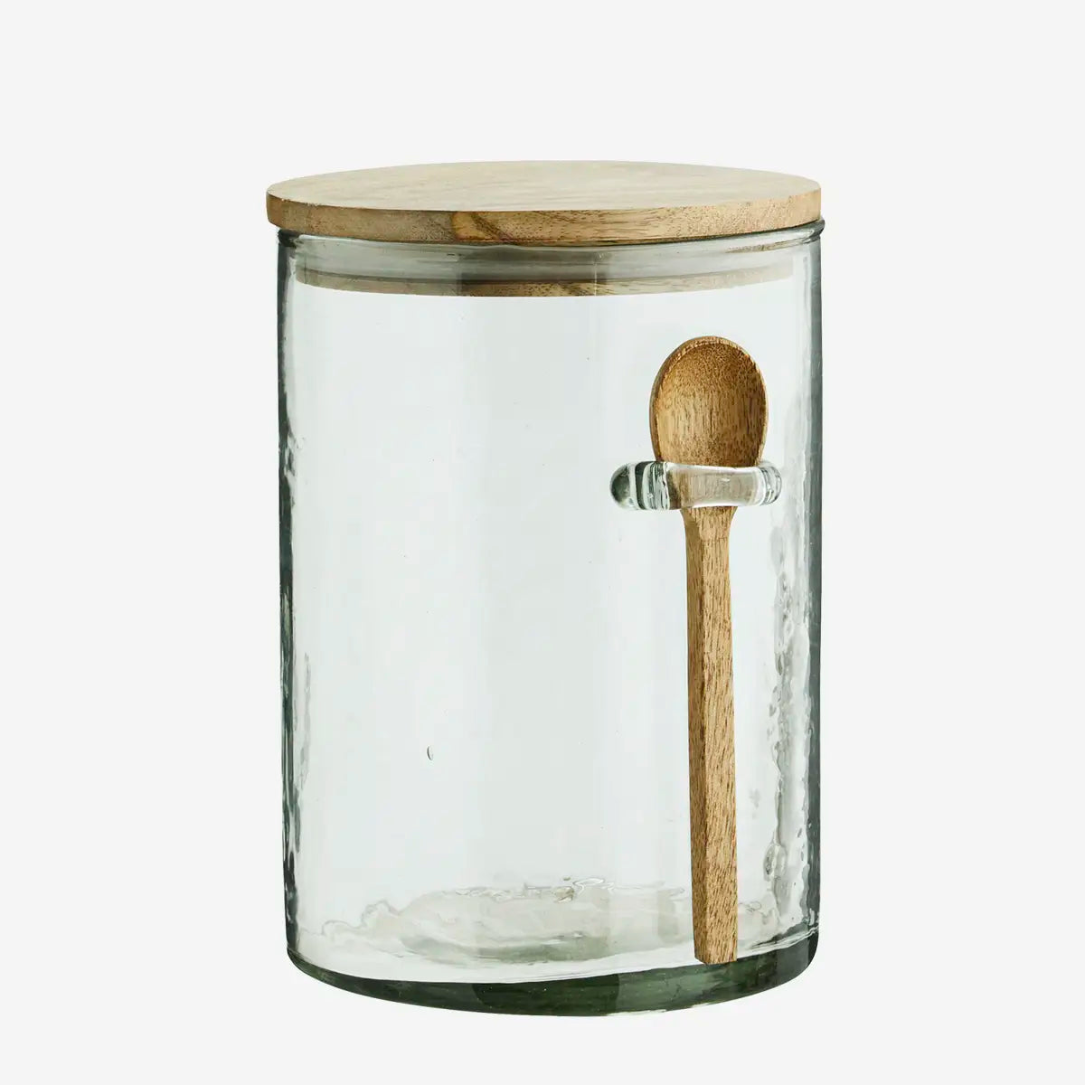 Glass Storage Jar with Spoon Jar  3 Sizes
