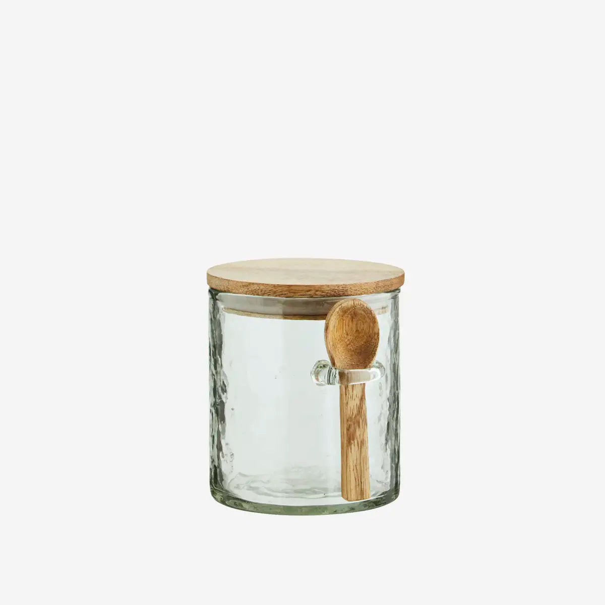 Glass Storage Jar with Spoon Jar  3 Sizes