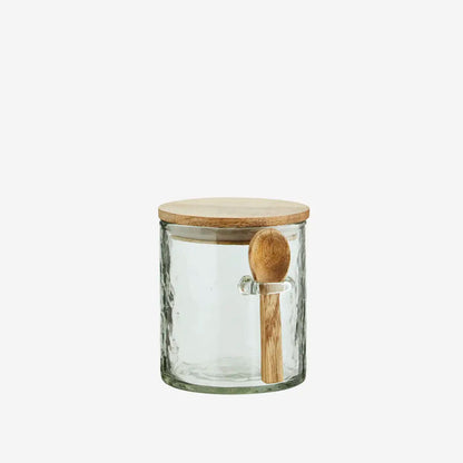 Glass Storage Jar with Spoon Jar  3 Sizes