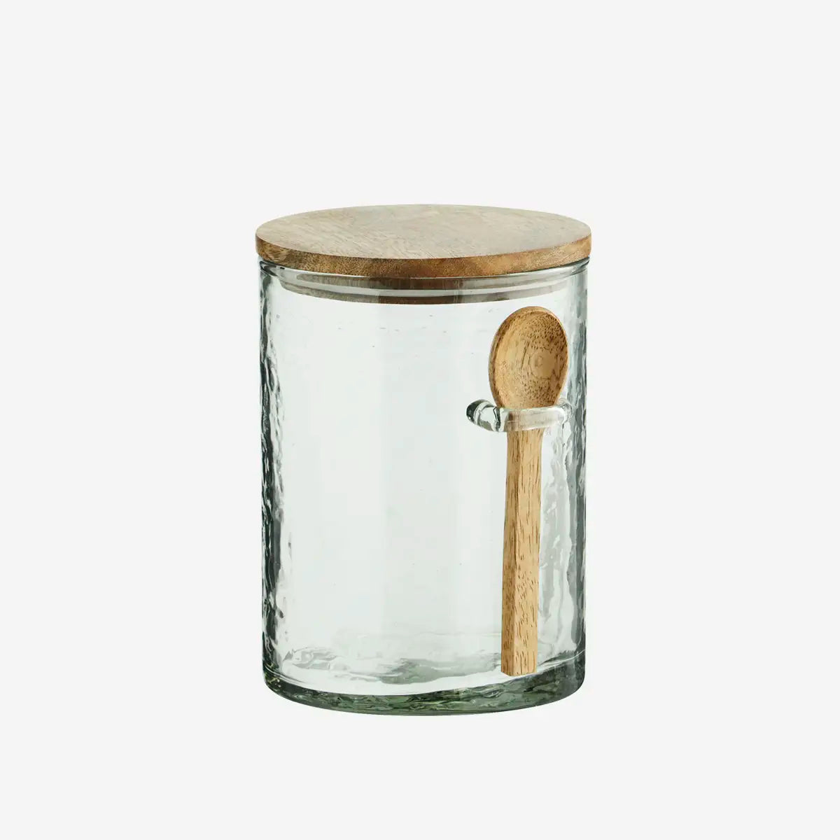 Glass Storage Jar with Spoon Jar  3 Sizes
