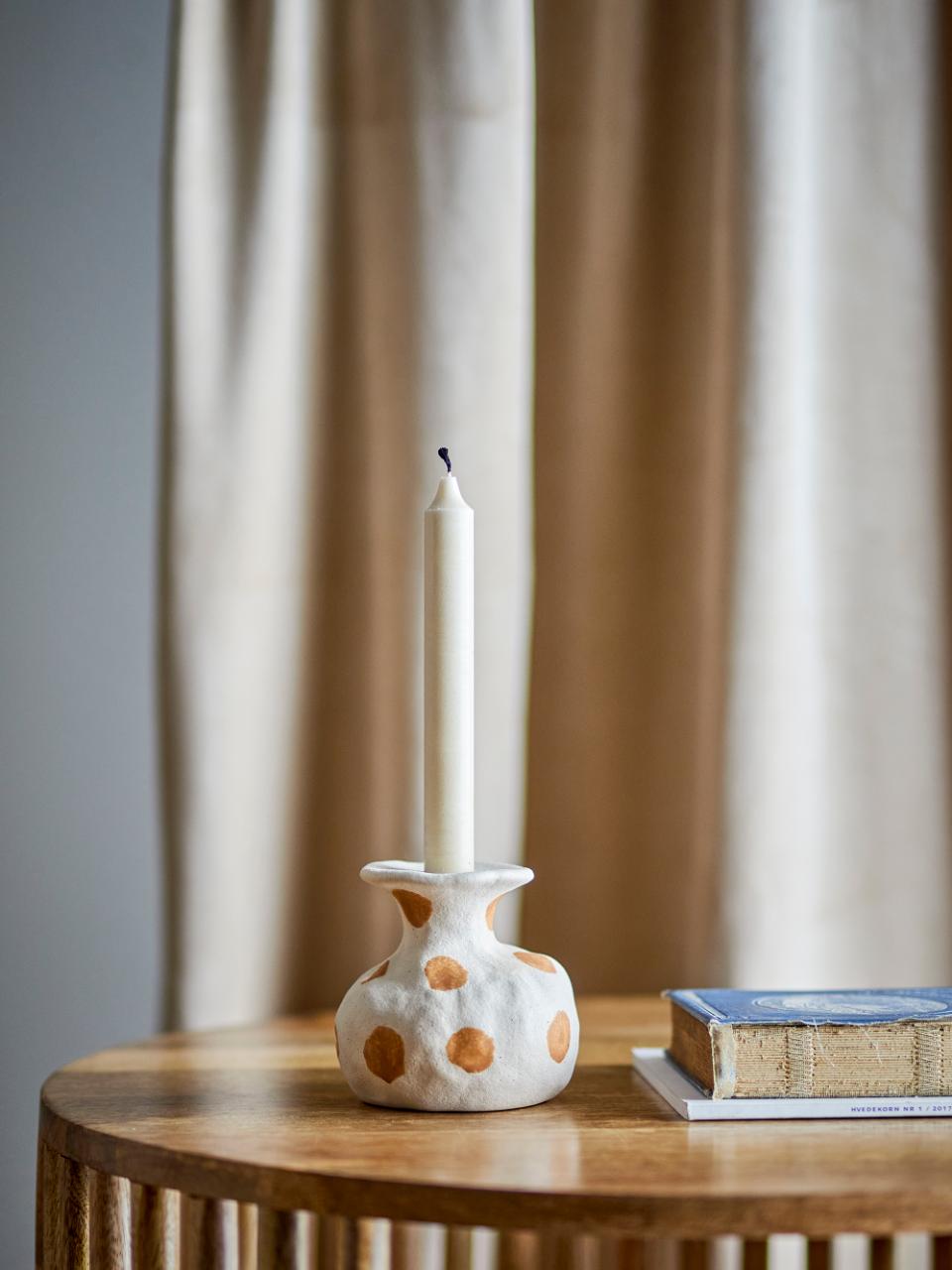 Brown Spots Stoneware Candleholder
