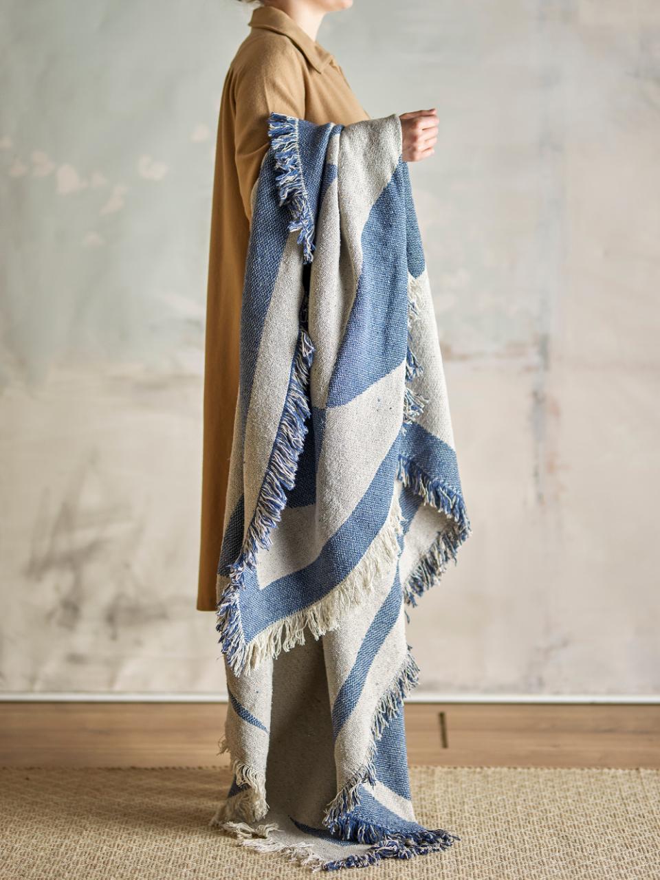 Recycled Cotton Blue Blanket