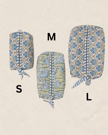 Blue Floral Wash Bags
