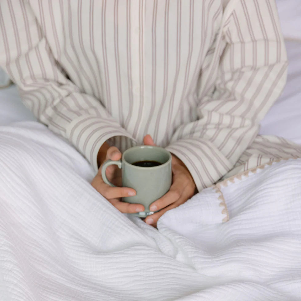 Muslin White Cotton Bed Throw