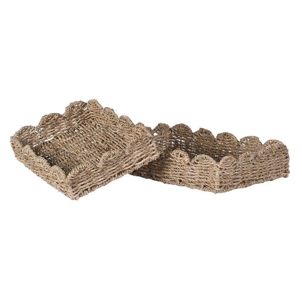 2 Scalloped Seagrass Trays