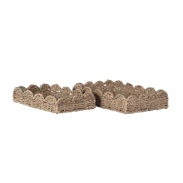 2 Scalloped Seagrass Trays