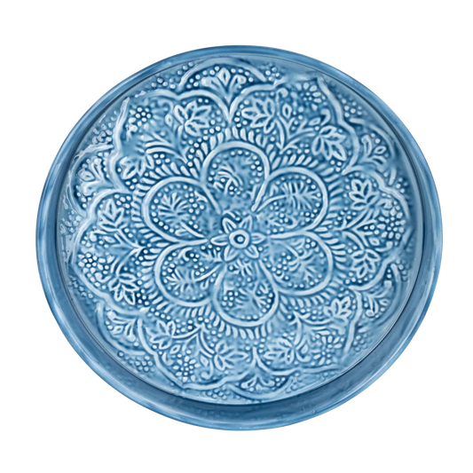 Ocean Blue Enamel Tray