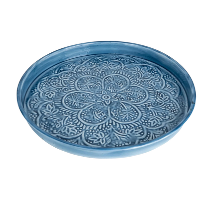 Ocean Blue Enamel Tray