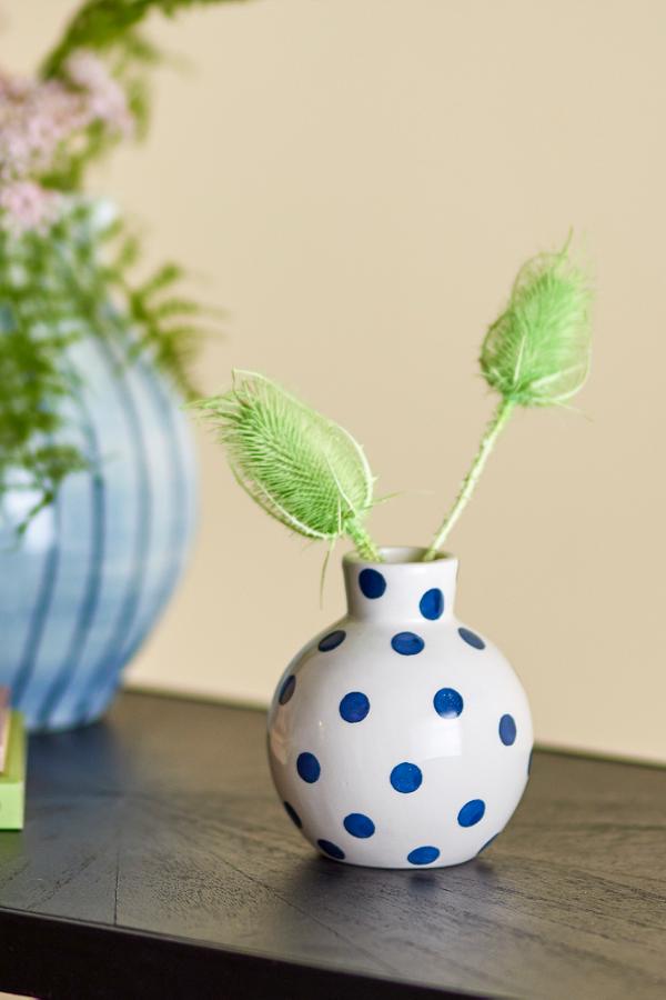 Blue Dotty Vase
