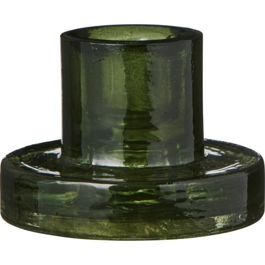 Green Glass Candle Holder