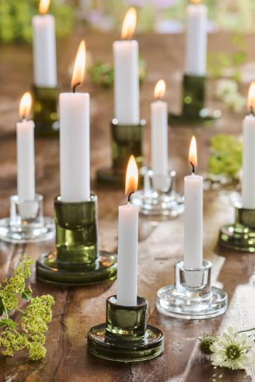 Green Glass Candle Holder