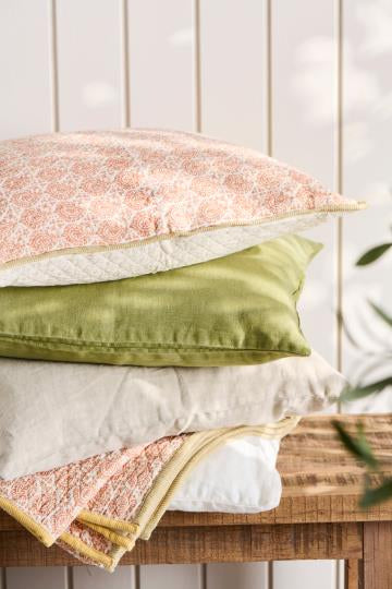 Green Herb Linen Cushion