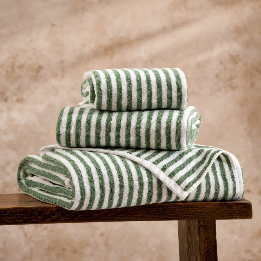 Green Stripe Every Day Cotton Bath Towels