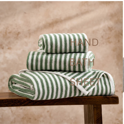 Green Stripe Every Day Cotton Bath Towels