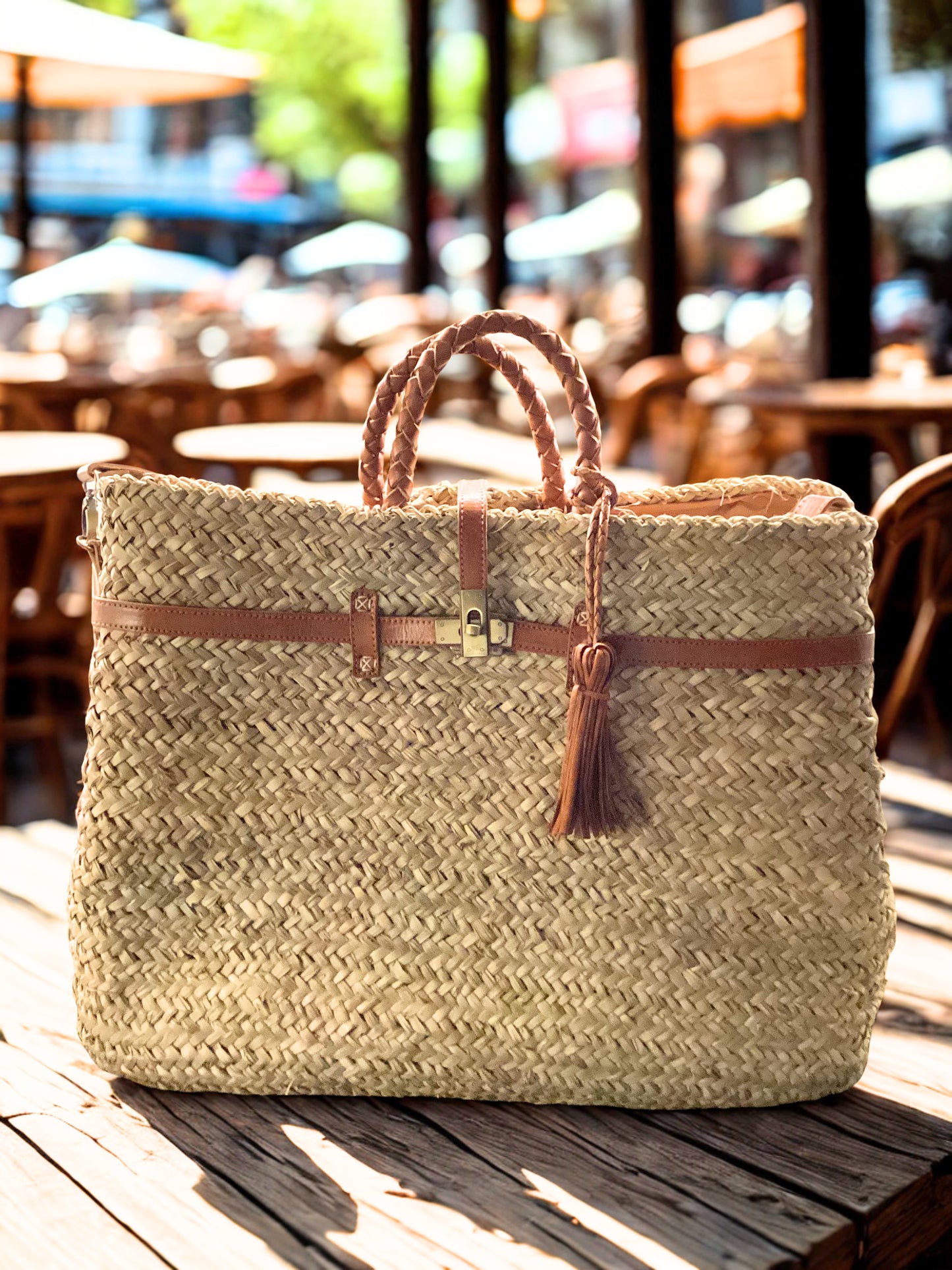 Pre-Order Palm Leaf & Leather Basket