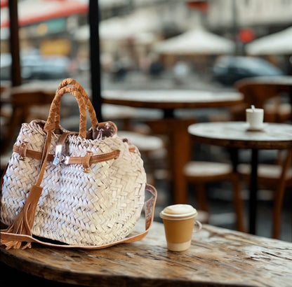 Pre-Order Palm Leaf & Leather Basket